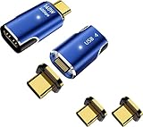 MUXER USB C マグネット アダプタ、40Gbps USB4高速データ転送、140W PD急速充電、4K 120Hz / 8K 60Hz HD映像信号伝送、USB4.0 Type-C マグネット オス メス 変換、USB-Cデバイス対応 (140Wアダプタ2個+追加端子2個)