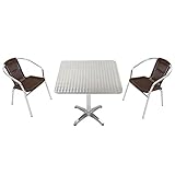 ガーデン3点セット ガーデンテーブル3点セット ガーデンテーブルセット 人工ラタン アルミチェア ダイニングチェア ロビーチェア ガーデンチェア スタッキングチェア ビーチチェア スタッキング アウト