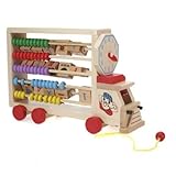 Children Wooden Toy Alphabet Numeral Learning Car おもちゃ (並行輸入)