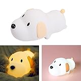 犬シリコンNight Light – AOLVOポータブルワイヤレスかわいい子犬タッチセンサーNightstandランプ調光機能付きLED夜間ライトウォームホワイトfor Kids / Baby Nu