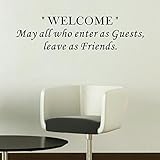 Pop Decors WL-0046-Vb Inspirational Quote Wall Decal May All Who Enter As Guests [並行輸入品]