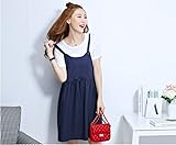 ツバメ--屋　春夏 マタニティ T シャツ + サロペットスカート マキシ丈 ワンピース 外出着 妊婦服 ワンピース 授乳服 / マタニティ (XL)