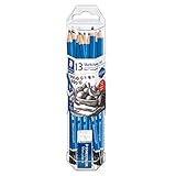 STAEDTLER Mars Lumograph グラファイト アーティスト 鉛筆パック 12度 (8B 7B 6B 5B 4B 3B 2B B HB/F H 2H) Mars プラスチック消しゴム 61 100P