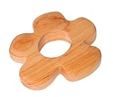 Grimm's Natural Wood European Baby Teether Grasping Toy (Smooth Flower) by Grimm's