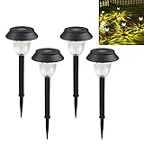 【4本セット】ガーデンライト ソーラーライト LORIA・JP 防水 パスライト ガーデンランプ 自動点灯消灯 埋め込み式 外灯 照明 省エネ 道/芝生/庭/ガーデン/屋外/壁の上などに適用