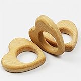 歯固め 木育おもちゃ 平滑仕上げ 握りやすい 原木 ハート 十個セット