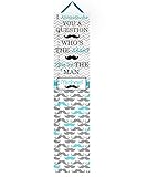 子供用キャンバスGrowth Chart Moustache Chevron Boyスポーツ寝室赤ちゃん保育園ウォールアートGrowth Chart gc0313