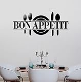 ZooArts 英語のアルファベット キッチンの背景 bon APPetit 取り外し可能な ウォールステッカー 壁デカール 壁紙