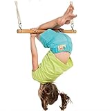 HappyPie Trapeze木製バーforスイングセットwithoutリング屋内と屋外の使用、練習Toy for Kids 48CM,small S208