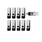 RAOYI USBメモリ4GB USB2.0 10個セット フラッシュドライブ 回転式 まとめ買い 業務用 メモリスティック 問屋 ストラップホール付き （黒）
