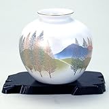【九谷焼】 5号花瓶 木立連山 トムソン化粧箱入り