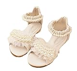 Honey baby　ガールズ フォーマル靴 パール レース女の子シューズ　ダンスシューズ フラットシューズ 女児 サンダル フォーマル 結婚式 発表会 お出かけ 通園 通学 プレゼント 夏 (内寸1