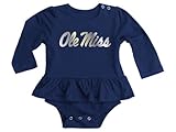 Mississippi Rebels幼児ガールズ長袖ワンジーW /スカートサイズ3 – 6ヶ月NCAA Ole Miss – キッズAuthentic Navyブルー