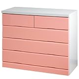 タンスのゲン 国産 鏡面タンス 完成品 幅90cm 4段 マカロン ストロベリーピンク 02010111 PI