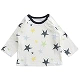 【お着換え楽らくベビー服】 接結天竺長袖Tシャツ ネイビースター 90cm