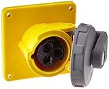 Hubbell HBL316R4W Watertight IEC Pin and Sleeve Receptacle 2 Pole 3 Wire 16 amp 100-130V [並行輸入品]