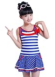 (チェリーレッド) CherryRed ガールズ ベビー 女の子 水着 ビキニ 子供用 ビキニ水着 可愛い ボーダー XXL ブルー