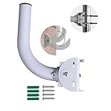 Ulyris 取付金具 ポール 円柱 角柱 屋外 取り付け 台 アーム CCTVカメラ取付ブラケット【鋼鉄】ウォールマウントCCTV防犯カメラハウジング取付金具-ホワイト