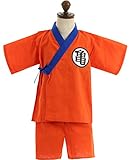 ドラゴンボール 80-95cm 男の子 悟空 なりきり甚平 上下セット【tz9883】 90cm オレンジ