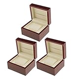 GRALARA 全２パターン　木製　ウォッチケース　磁気閉鎖　豪華　時計　収納ボックス　1スロット　ギフトケース　ディスプレイ　赤　 - 3個入