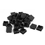 DealMux 25 mmx25 mm Praça de plástico Blanking Tampas inserções Tubo 30pcs Preto