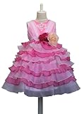 子供ドレス eternity ピンクd-0018 ホワイト シフォンティアード 発表会 子供ドレス キッズドレス (サイズ90 肩幅21cm バスト52cm ウエスト50cm 身丈20cm スカート丈