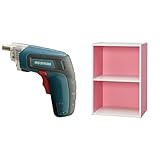 『電動ドライバー 充電式 RD110-G グリーン』と『カラーボックス 2段 幅41.5×奥行29×高さ59.5cm ピンク/オフホワイト CX-2』のセット