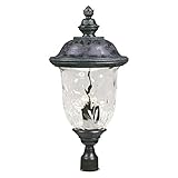 Maxim Lighting 40421WGOB Three Light Water Glass Post Light, Oriental Bronze [並行輸入品]