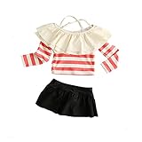 Spinas（スピナス) 子供 女の子 ラッシュガード　セパレート 長袖 フリル ボーダー 切替 フレア スカート UVカットバンドゥみずぎ 日焼け防止に最適