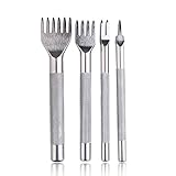 awakingdemistainlessスチール1 / 2 / 4 / 6プロングフラットChisel穴パンチレザークラフトツールキット