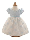 （リトルシング) Little Thing ベビードレス 結婚式 出産祝い70 80 90 (90cm（13-24ヶ月）, ブルー)