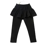 (メリット)R.meritto 女の子 ベビー スカッツ レギンス付き スカート 【ウエストゴムでお着替えが楽ちん！ 着回し抜群だから日常使いにおすすめ】 こども パンツ b047 (80, ブラック