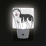 ledvieシベリアンハスキー犬プラグin Dusk to DawnライトセンサーLEDナイトライトウォールライトのベッドルーム、子供赤ちゃんの部屋、廊下、階段、エネルギー効率的な