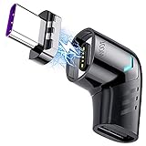 Mantis(マンティス) TYPE C to TYPE C 変換アダプター L字型【 1個セット】100W急速充電 480Mbpsデータ転送 磁石 防塵 着脱式 Type-C タイプc (黒)