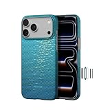【0.88mm極薄】PITAKA iPhone 17 Pro用ケース 極薄 MagSafe対応 アラミド繊維製 黄ばみ防止 浮織工芸 上下フルカバー 耐衝撃 薄型 おしゃれ Ultra-Slim Case (浮光躍金-青月夢)