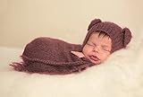 【YW】新生児寝袋 新生児の写真撮影の衣類 百日の赤ちゃんの写真撮影 (ブラウン)