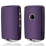 （yoshinari） マツダ2 マツダ 3 用CX-30 CX-60 CX-3 CX-5 CX-8 ロードスター MX-30 マツダ6 スマート キーケース キーカバー 本革 キーホルダー (キーケース単品、ダークパープル)