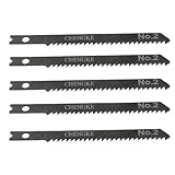 uxcell 電動パワーツール用のジグソーブレード　w　ホール　3.5インチの長さ　5本入り　高炭素鋼