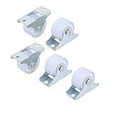 uxcell　固定キャスターホイール　PVCホイール　トロリー　ラック　家具　シルバートーン　5個入り