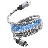 MagSync 磁気 USB-C to USB-Cケーブル、1m（3.3フィート）コイル状 Type-C 高速充電ケーブル 60W（3A）スマートフォン、タブレット、MacBook、その他の Cデバイス用