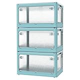 楽活 収納ボックス 収納ケース 28.2L・3セット 透明 ５面開き 蓋付き 扉付き 全方向から取り出せる 組み立て簡単 省スペース 折りた