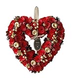 DEPOS デポス キャロル クリスマスリース 36㎝ レッドローズ ハート 北欧 クリスマス 天然素材