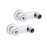 Hansgrohe(ハンスグローエ) 止水栓付偏心脚(2個入り、フランジφ47.5mm) 13982004 (ハンスグローエ ジャパン公式・日本規格適合品)