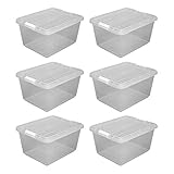 アイリスオーヤマ ボックス クリア 6個セット 幅36×奥行45×高さ24.5cm クリア/ホワイト CB-25