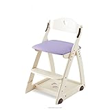 イトーキ 木製チェア ソフトレザー張り ナチュラルホワイト・パープル KM56-82PP