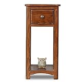 ソリッドウッドフラワースタンドフレーム環境保護居間収納ラック引き出しソリッドウッド収納テーブルベッドルームベッドサイドテーブルレトロシェルフディスプレイラック (サイズ さいず : M)