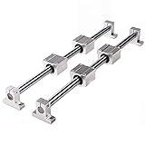 Mssoomm リニアモーションロッドシャフトスライドガイド D 10mm x 長さ21.65インチ / 550mm + ブロックベアリング4個 SCS10UU + アルミニウムレールサポートSK10 リニアモーションセットキット 3Dプリンター、DIY、CNC用 2個