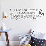 Duck Huntingデカール犬と猫の尻尾Galore群がっベビー保育園壁デカールキッド部屋装飾 15"h x46"w ホワイト