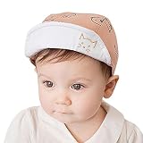 Feiscat 赤ちゃん 帽子 日よけ 子供サンバイザー 赤ちゃんキャップ ベビー ハット 帽子　春　夏　可愛い　猫プリント　日除け UV対策 速乾 小学生 通学 通園 (ピンク)