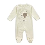 Hzjundasi 新生児 男の子 女の子 コットン ベア 印刷 ロンパース ベビー ジャンプスーツ パジャマ 秋冬 保暖 防寒 長袖 ナイトガウン パジャマの服